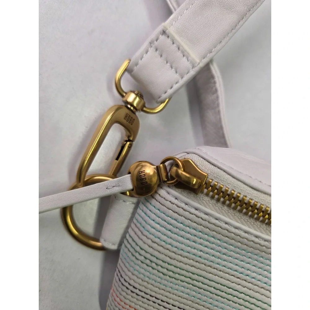 HOBO Fern Belt Bag‎ White Leather Zip Crossbody Shoulderbag